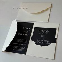 10/20/25pcs Tri-Fold Pocket Wedding Invitation Covers, Engagement, 15th Birthday, Christening Simple Invitation Envelopes, DIY Invitations, 5*7 Inch Invitations, Pocket Invitations, Customized Invitations, New Design Covers