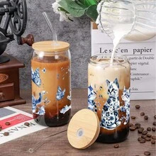 5 Sheets Blue Cats UV DTF Stickers Waterproof Rub On Transfers UV DTF Stickers Suitable For 16 Oz Glass Waterproof Decals For 16 Oz Tumbler - 樣式1-5表 - 查看 5