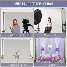 Shoze Backdrop Stand Kit 3 * 3m(9.8 * 9.8ft) Adjustable Photo Backdrop Stand Photo Video Studio Background Support System With Carrying Bag And 4 Clamps - 變體1 - 查看 7