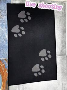 1pc Black Dog Paw Print Doormat, Cute Doormat, Doormat, Small Rug, Welcome Mat, Carpet, Floor Mat, Outdoor Doormat, Kitchen Rug, Home Decor, Front Door Mat, Area Small Rug, Outdoor Mat, Home Decor, Area Rug, Garden Rug, Washable Carpet - Multicolor - View 5