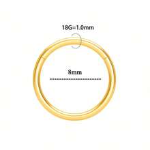 1pc 316l Stainless Steel Nose Ring Seamless Hoop With Gold-plated Septum Ring For Men And Women Also As Earrings - Gold - View 14