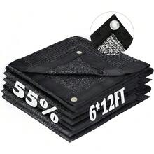 LOVE STORY 6x12FT 55% Black Shade Cloth Sun Shade Net With Grommets Sunblock Net Mesh Tarp For Garden,Plants Cover,Greenhouse And Patio