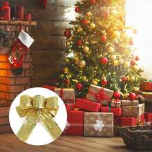 Christmas Ribbon Bowknot Sequin Decoration Xmas Tree Pendant Suitable For Guest Houses Stores Home Decor Christmas Decorations Room Decor Winter
