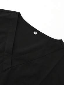 黑色V领短袖手术服套装，医生和护士的医疗制服