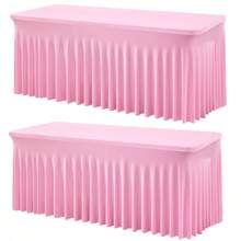 1 pieza Mantel de mesa de tela de espándex blanco, resistente a las arrugas y lavable, se ajusta a mesas de comedor rectangulares, funda elástica para mesa de patio, adecuada para bodas, banquetes, fiestas, estilo Ins de lujo, mantel elástico blanco para hotel, banquete, cumpleaños, conferencia