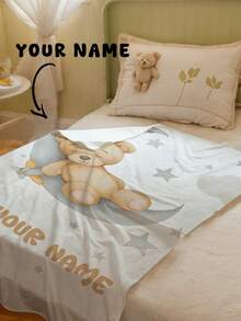 1pc Customizable Text, Dinosaur Pattern, Memorial Blanket, Suitable As Girl, Boy, Adult, Valentine's Day, Lightweight, Baby Blanket, Personalized Throw Blanket, Personalized Photo Blanket, Personalized Baby Blanket, Newborn Blanket, Suitable For Mother's Day, Birthday, Children's Day, Father's Day, Graduation, Wedding, Christmas, Halloween, For Home Sofa, Bed, Car, Bedroom, Living Room, Throw Blanket - Multicolor - View 8