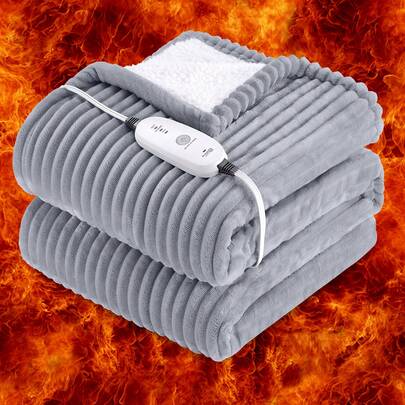 Electric Heated Blanket, 10 Hours Auto Shut Off 9 Heating Levels Heating Blanket With Dual Control, Soft Warm Heated Blanket Fast Heating