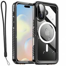 Waterproof Phone Case IP68 Underwater Full Body Military Dropproof Shockproof Heavy Duty Rugged Protective Cover With Built-In Screen Protector Compatible With IPhone 17 Pro Max/IPhone 17 Pro/IPhone 17 Air/IPhone 17 - 黑色 - 查看 12