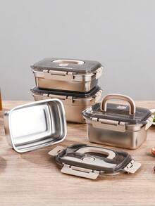 XIYIJIA 1 件不锈钢食品储存容器，密封冰箱收纳盒，适用于水果、沙拉、午餐