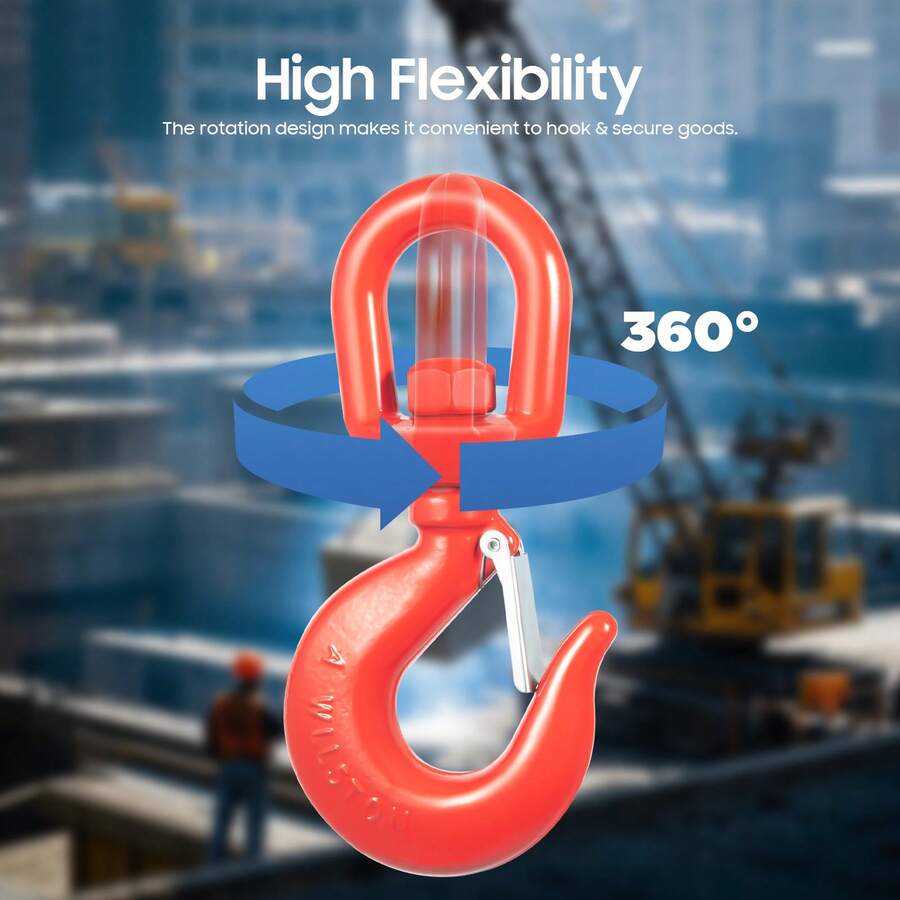 YUNRUX Lockable Swivel Hook, Heavy-Duty Swivel Hook, Lifting Hook With Safety Lock NEW - Multicolor - View 1