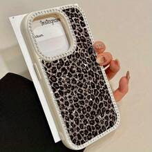 A Shiny Leopard Print Flip Case With Diamonds For IPhone 17promax/17air 16 Pro Max, 16, 15 Pro, 14, 14 Plus, 14 Pro Max, 13, 13 Pro, 12 Pro And 11 Pro Max Models. Designed To Resist Drops And Stains, This Soft Case Is Perfect For Men And Women With Elegant Diamond Trim. - 粉色 - 查看 4