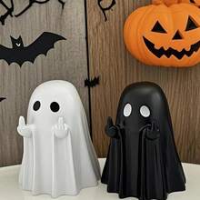 2pcs Cute Ghost Halloween Decor, Creative Spooky Ghosts Figurine Suitable For Home, Office, Party, Plastic Material, Suitable For Birthday Gift, Halloween DecorationHome Decor, Party Storage, Christmas Storage, New Year Storage