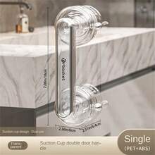 1 pezzo Maniglia per porta con ventosa trasparente - Senza foratura, impermeabile, per mobile da bagno, rimovibile in resina ABS - Stile minimalista, adatto per frigorifero, finestra, armadietto, porta doccia - Accessorio hardware durevole, accessorio da bagno