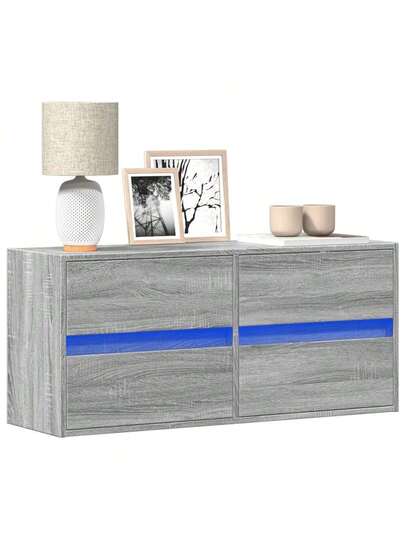 VidaXL TV Wand Unit LED Lighting 100x31x45 Cm Grijs Sonoma