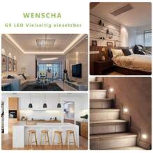 6 bombillas LED G9, 3.5W equivalente a 30-40W halógeno, blanco cálido 3000K, sin parpadeo, no regulable, adecuado para el hogar, oficina, cocina, sala de estar - Luz blanca cálida - Ver 3