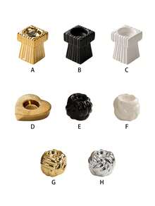 1pc Ceramic Christmas Candlestick, Candle Holder, Suitable For Gifts, Parties, Holidays, Home, Hotel, Restaurant Decor