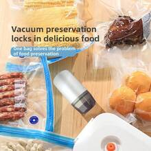 RAF RAF Food Vacuum Storage Bags And Handheld Electric Vacuum Machine Sets, Rechargeable 500mAh Battery, Reusable Vacuum Sealing Zipper Bags, 1 Electric Pump, For Dry And Wet Flour Storage Of Meat, Vegetables, Fruits, Etc., Large, Medium And Small Vacuum Zipper Bags, For Refrigerator Storage, Food Freshness Preservation Bags,
