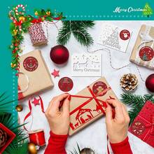 2000pcs Christmas Decoration Stickers, Santa Claus, Snowman, Hand Account Graffiti Stickers, Gift Box Envelope Greeting Card Sealing Stickers Christmas Stocking Fillers Stationery Christmas Accessories Christmas Gifts Christmas Party Favors - Multicolor - View 6