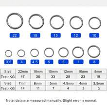 Topline Tackle 50pcs/100pcs Fishing Split Rings 3.5mm-15mm Fishing Tackle Stainless Steel Double Loop Split Open Rings Fishing Equipment