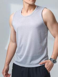 Comfortable Men's Tank Top, Size M To G3 Breathable Mesh, Plus Size, Quick Drying, Ideal For Home/Indoor - 灰色 - 查看 2