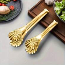 1 Kẹp gắp thức ăn hình vỏ sò bằng thép không gỉ - Dụng cụ kẹp gắp thức ăn thanh lịch giúp kẹp chặt bánh mì, bánh ngọt, rau củ, thịt, vỉ nướng - Thiết kế bền và dễ vệ sinh, dụng cụ nhà bếp hình vỏ sò, dụng cụ nhà bếp bền cho đầu bếp tại nhà và đầu bếp chuyên nghiệp - Kẹp vỏ sò - Xem 1