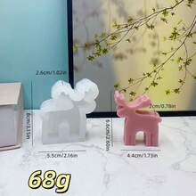 Christmas Reindeer Shaped Candle Mold, Christmas Snow Reindeer Element Handmade DIY Plaster Decorative Silicone Mold, Holiday Party Atmosphere, Homemade Creative Home Decor Art Decorative Silicone Mold - White - View 9