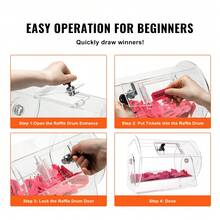 Acrylic Raffle Drum, Holds 5000 Tickets Or 200 Raffle Balls, Professional Raffle Ticket Spinning Cage With 2 Keys, Transparent Lottery Spinning Drawing, Raffle Ticket Box For Lottery Games Bingo - Transparent White - View 5