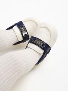 婴幼儿男孩女孩PU皮革硬底学步鞋幼儿橡胶底学步鞋婴儿卡通拖鞋婴儿床便帽鞋 - 藍色 - 查看 12