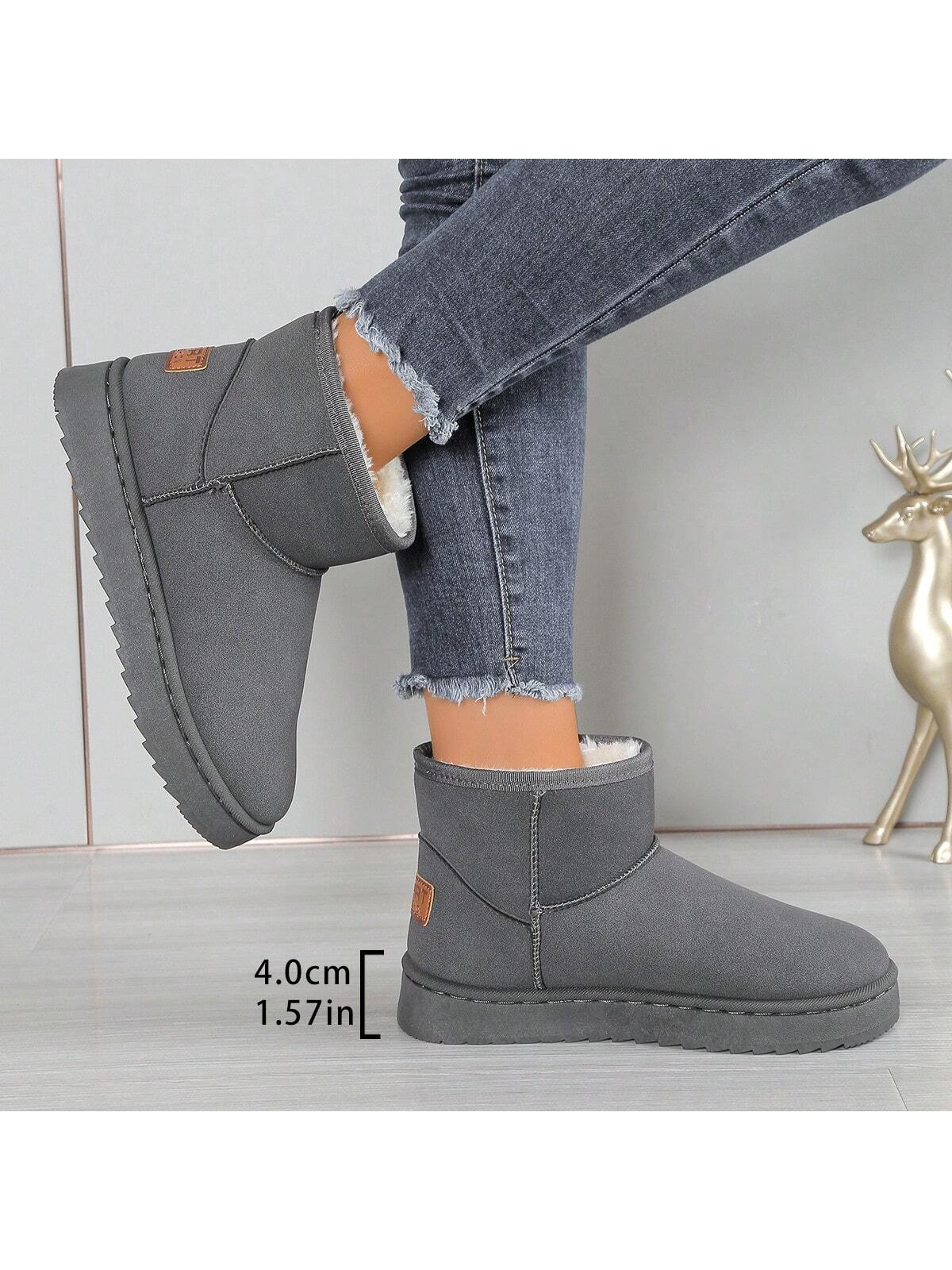 Thick fleece snow boots