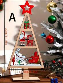 1pc Creative Wooden Craft Christmas Decoration, DIY Christmas Tree Home Decor, Elegant Ornament Suitable For Christmas Christmas Decorations Room Decor