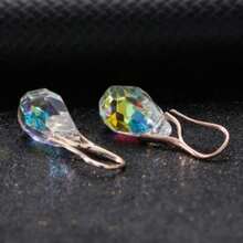 1/2 Pairs Of Drop Earrings Inlaid Waterish Rhinestone Daily Outfits Party Accessories Gift For Her - 彩白 - 查看 3