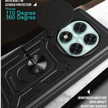 滑动相机镜头和支架保护壳适用于 Redmi Note 14 Pro 5G / POCO X7 5G 智能手机 - 黑色 - 查看 6