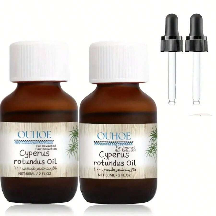 1pc Natural Cyperus Rotundus Essential Oil, Helps Reduce Body Hair Growth - Brown - View 1