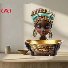 1 Stück 2D Acryl Skulptur, die eine alte afrikanische Frau darstellt, inspirierend als Schreibtisch Dekoration, vielseitiges Pop-Kultur Thema, geeignet für Zuhause/Flur/Arbeitszimmer/Schlafzimmer/Café und Büro, ideale Dekoration für verschiedene Anlässe, perfektes Geschenk - Verschiedenfarbig - Übersicht 3
