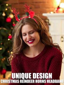 Christmas Reindeer Antler Headband With Cute Animal Elements - Festive Holiday Hair Accessory, Plastic, Non-Feather, Fashion Dress-Up Hair Band, Ideal For Gifts - Single Pack, Adorable Glitter Antler & Bow Headband For Girls - Perfect Christmas Gift From Grandma To Granddaughter, Mom To Daughter, Fall, Hair Accessories Women, Hair Tools, Hair Stuff, Stuff, Beauty Accessories, Gifts, Travel, Gifts For Women, Hair Stuff, Stocking Stuffers