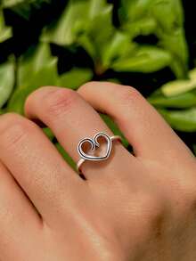 1 buah Cincin Cinta Spesial Minimalis Unik dari Perak Sterling 925, Hadiah Perhiasan Istimewa untuk Wanita - Cinta spesial - View 4