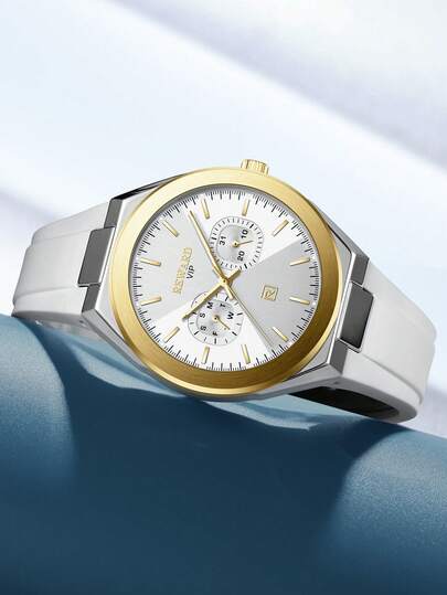  REWARD Men's Quartz Watch Business Fashion Style Timing Calendar Luminous Hands Multi-Functional Men Wristwatch High Quality Gift Classic Design Silicone Watch Band
