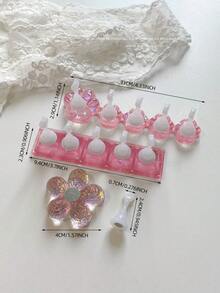 3D 亚克力极光冰透明格子美甲支架练习架美甲装饰套装，包含树脂水晶球、钻石、复古花卉激光设计，适用于 DIY、家居、户外、女性、母亲、姐妹、妻子、女朋友、婚礼、美甲沙龙、情人节