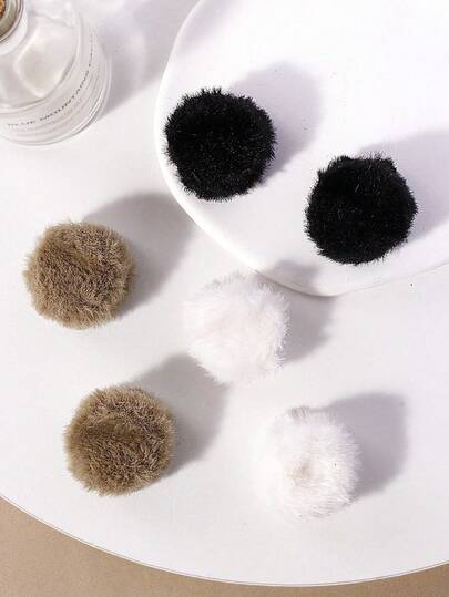 6 قطع مشابك شعر فرو لطيفة، مشابك مخلب صغيرة من الفرو للغرزات والذيول، إكسسوارات شعر شتوية/خريفية، مشابك فرو فضفاضة وناعمة