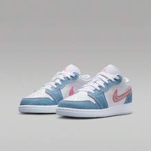Nike Air Jordan 1 Low SE (GS) 篮球鞋，低帮，HQ2001-400 - 藍白色 - 查看 5