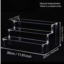 1pc Acrylic Ladder Display Stand, 3-Tier Trapezoidal Display Stand, Home Storage Display Stand Jewelry Cosmetics Display Stand, Multi-Layer Organizer Transparent Display Stand Cake Stand Perfume Rack