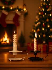 1 Soporte de vela de estilo minimalista de hierro, adecuado para decoraciones navideñas, hogar, hotel, decoraciones de festivales y fiestas, decoración del hogar, decoración de habitaciones, invierno