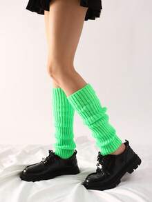 1 par de calentadores de piernas de estilo japonés de primavera/verano con diseño fluorescente y de colores, calentadores de piernas de la subcultura Harajuku Y2K, calentadores de piernas largos de Ins, elegantes, cómodos, suaves, casuales, adecuados para uso diario, fiesta y vacaciones - Multicolor - Ver 10