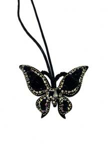 1pc Handmade Beaded Butterfly Bag Charm, Elegant Minimalist Accessory - Black - View 6