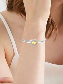 1pc Gold/Black/Red/Silver Heart/Beauty & Beast/Heart/Letter/LOVE/Pumpkin Carriage/Crown Plated 925 Silver Elegant Cute DIY Bracelet Beads Pendant, Suitable For Daily Wear/Autumn & Winter/Back To School/Holidays/Halloween/Christmas/Thanksgiving/Valentine's Day/Birthday Gift