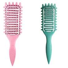 Asymmetrical Curly Shaping Hair Brush, Define & Fluff Hair, Scalp Massage, Detangle Comb - Multicolor - View 19