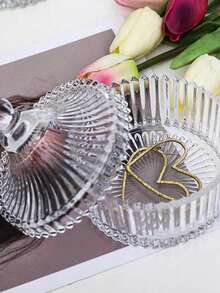 Transparent Glass Candy Jar, Storage Jar, Wedding Candy Jar, Wax Glass Jar With Lid, Glass Vessel, Christmas Gift - Clear - View 6