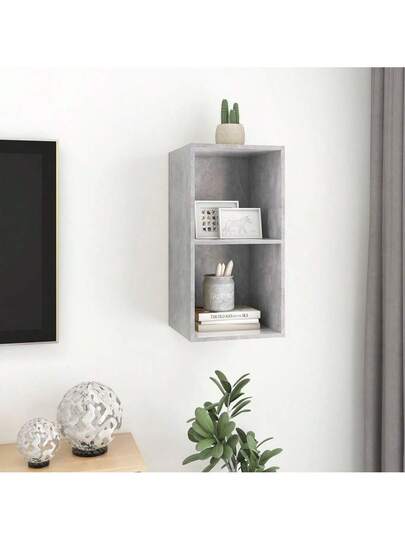 VidaXL TV Wand Unit 37x37x72 Cm Finished Wood Concrete Grijs view 7