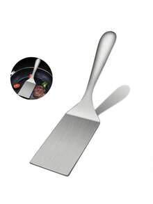 1pc Stainless Steel Spatula - Flat Pancake, Steak And Griddle Cooking Spatula, Durable Kitchen Tool With Ergonomic Handle