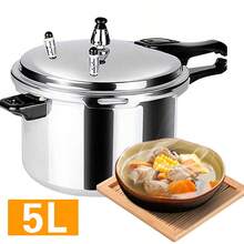 5L Home Dual Handle Aluminum Pressure Cooker Kitchen Catering Cookware New - Silver - View 7